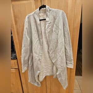 NEW Melloday Cardigan L Gray Shawl Collar Long Sleeve Open Front Casual Coat